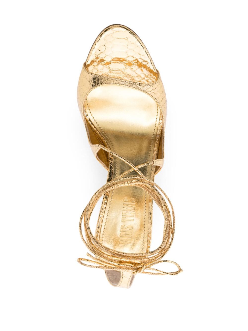 Shop Paris Texas 115mm Leather Sandals In Gold