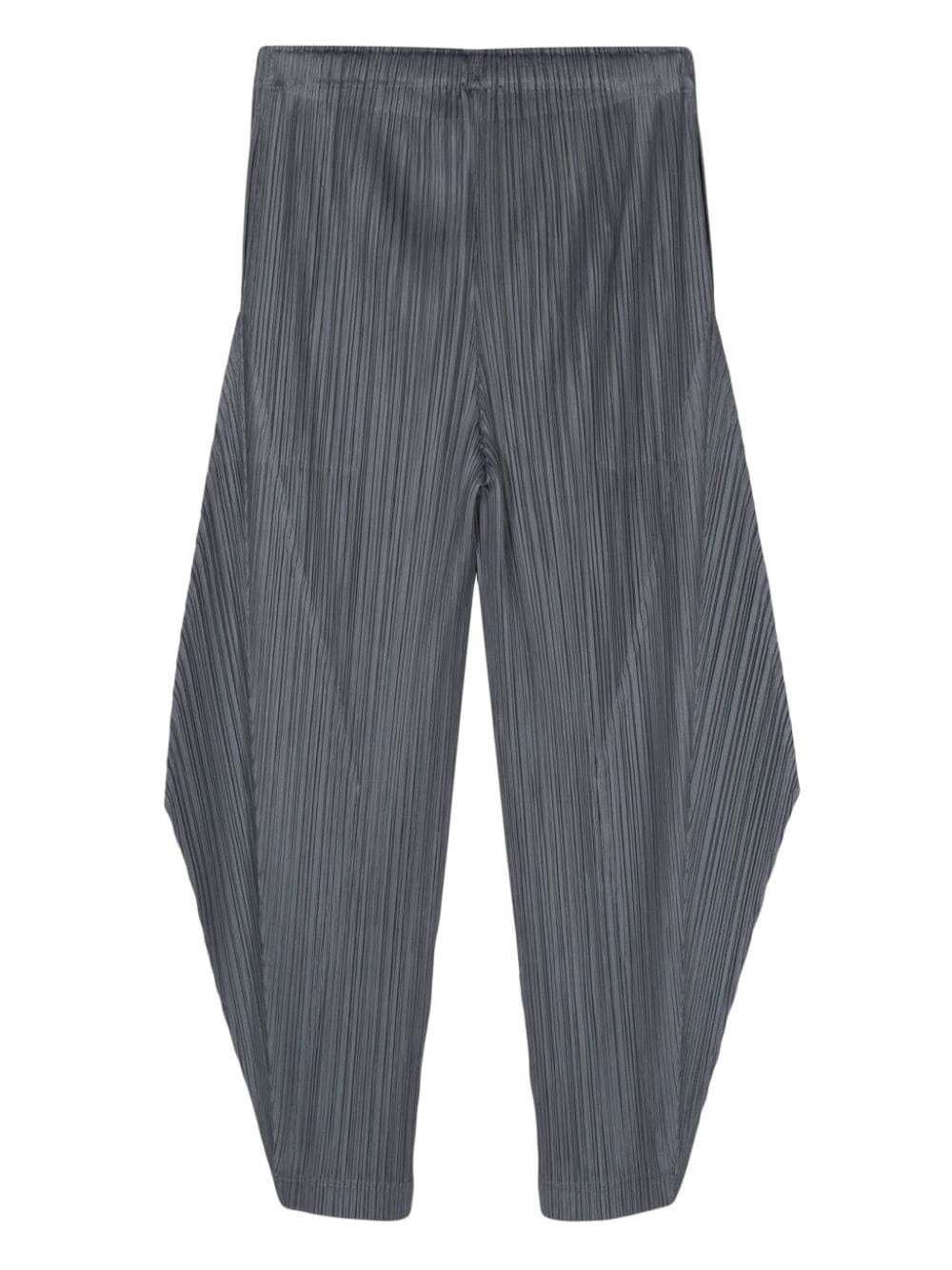 Shop Issey Miyake Plissé Cropped Trousers In Grey