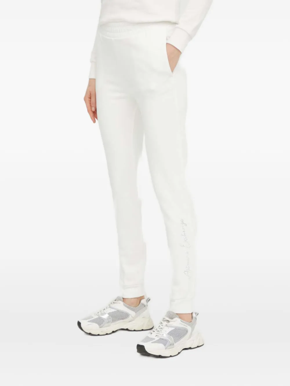 Armani Exchange Logo-detail Track Pants In White