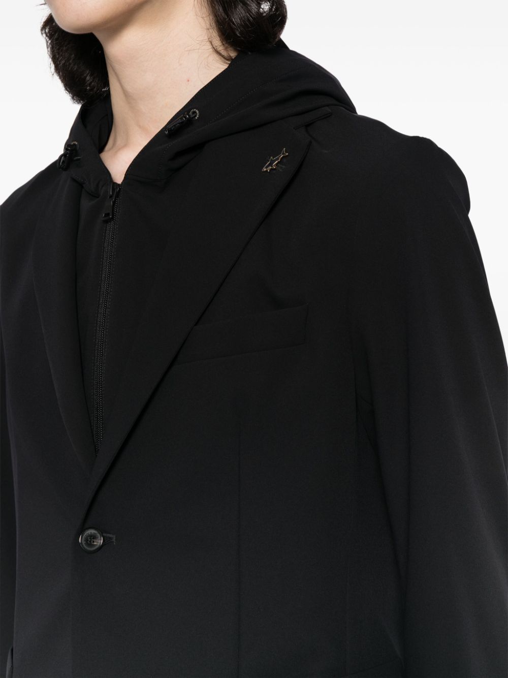 ETRO detachable-hood single-breasted blazer Men