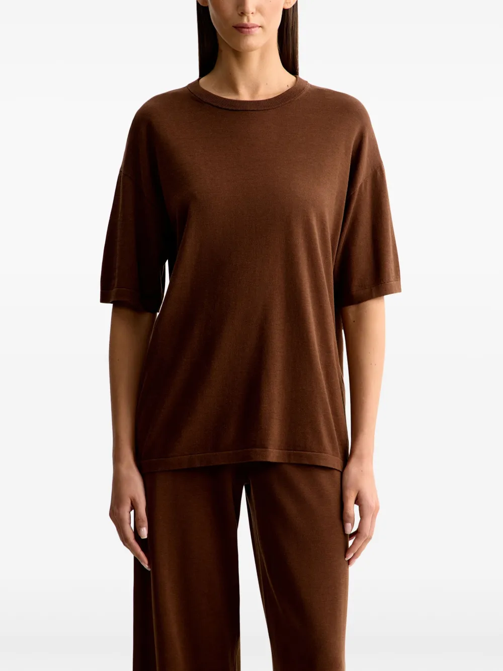 12 STOREEZ T-shirt met ronde hals Bruin