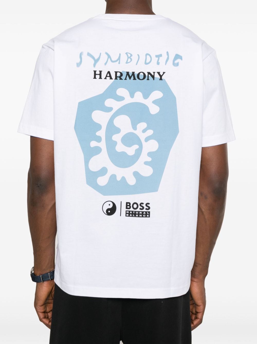 Shop Hugo Boss Logo-print Cotton T-shirt In White