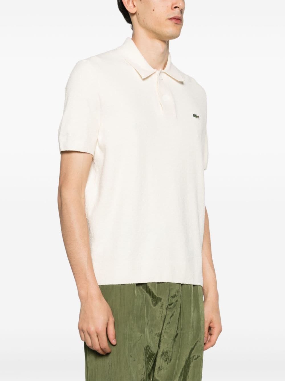 Shop Lacoste Summer Pack Terry-cloth Polo Jumper In White