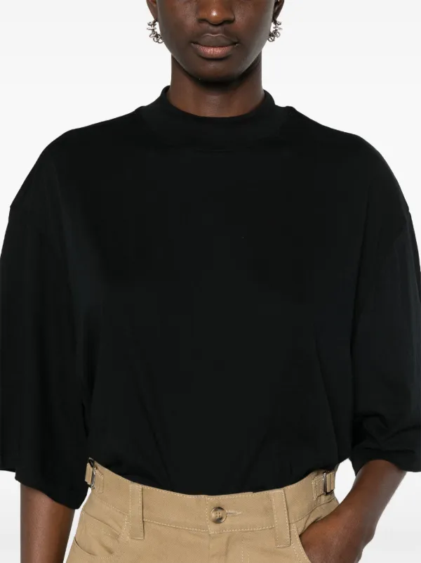 The Attico logo-embroidered Cotton T-shirt | Black | FARFETCH
