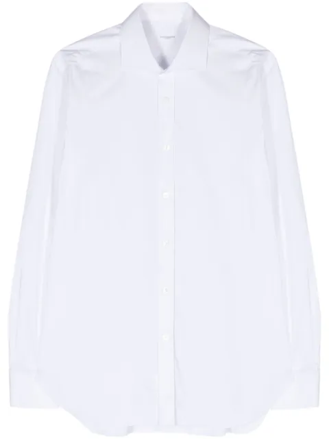 Barba spread-collar cotton-blend shirt