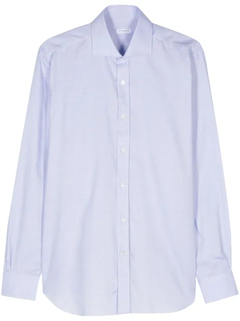 Barba patterned-jacquard cotton shirt