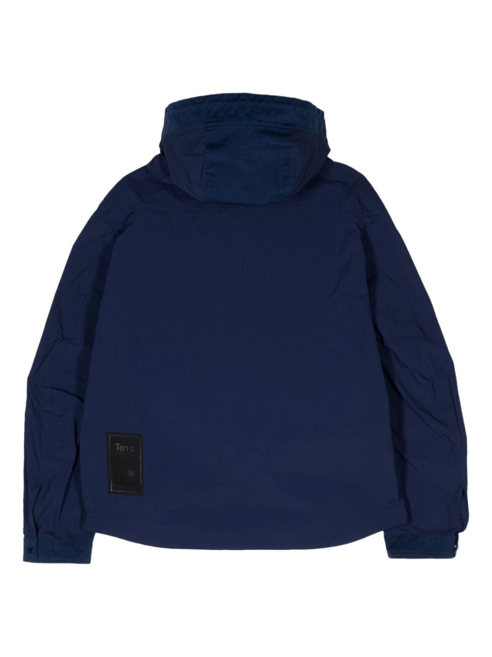 Shop Ten C Mid Layer Hooded Jacket In Blue