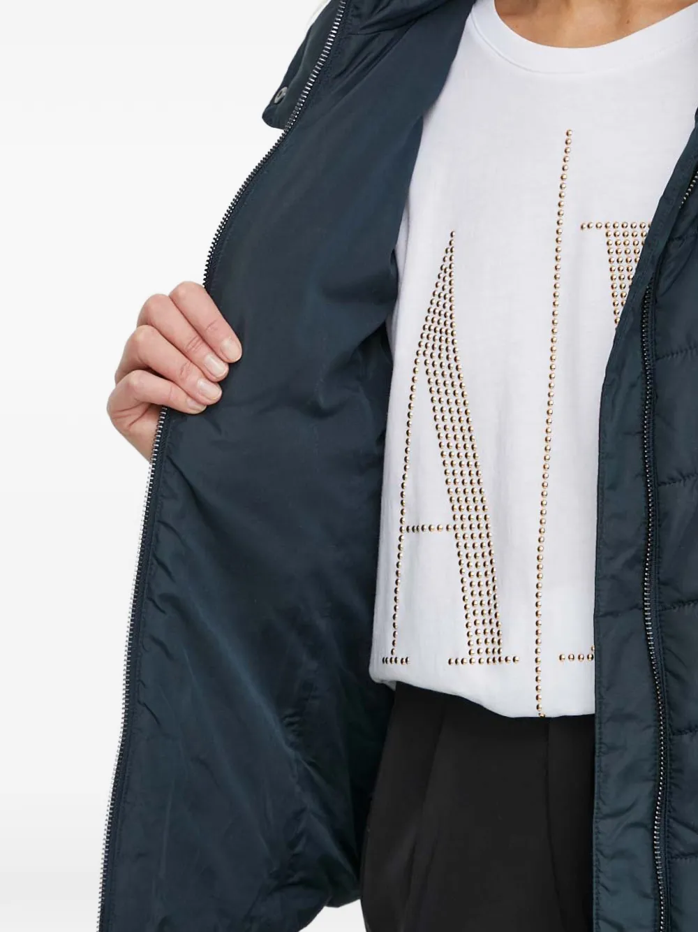 Armani Exchange Donsjack met capuchon Blauw