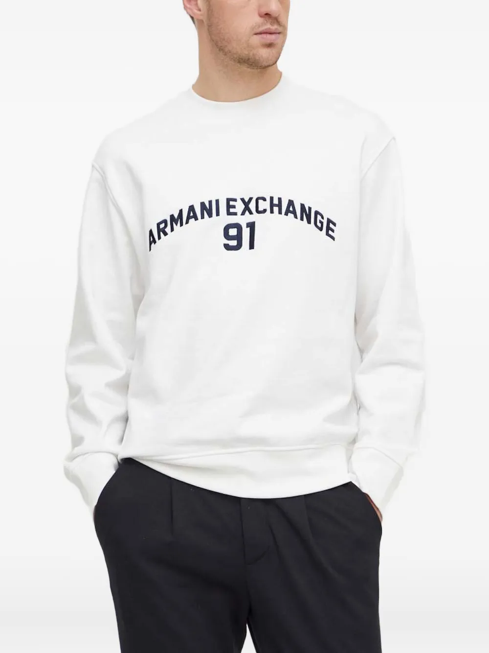 Armani Exchange ロゴ スウェットシャツ - ホワイト Armani Exchange ロゴ スウェットシャツ - ホワイト