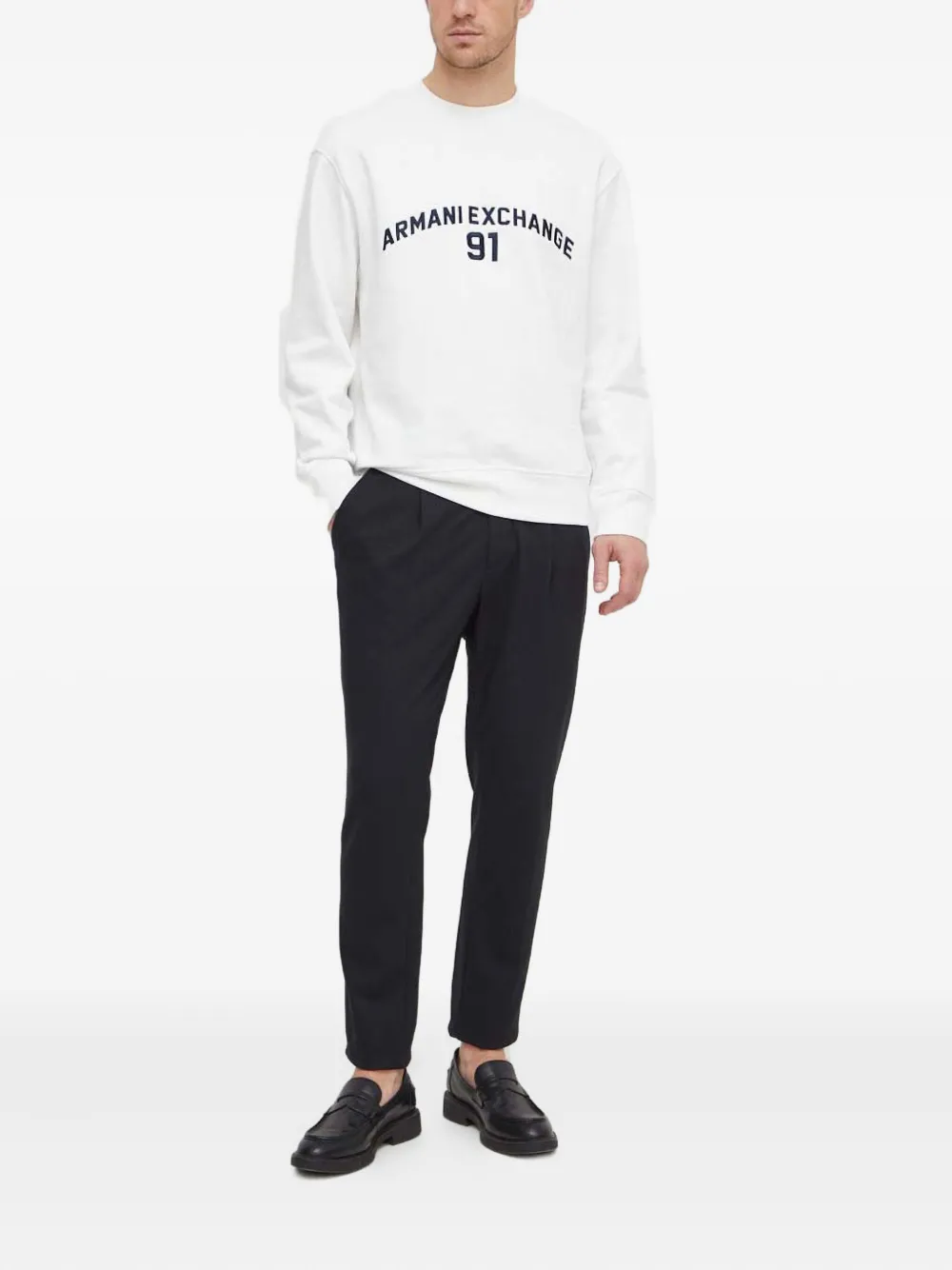 Armani Exchange logo-embroidered sweatshirt - Wit