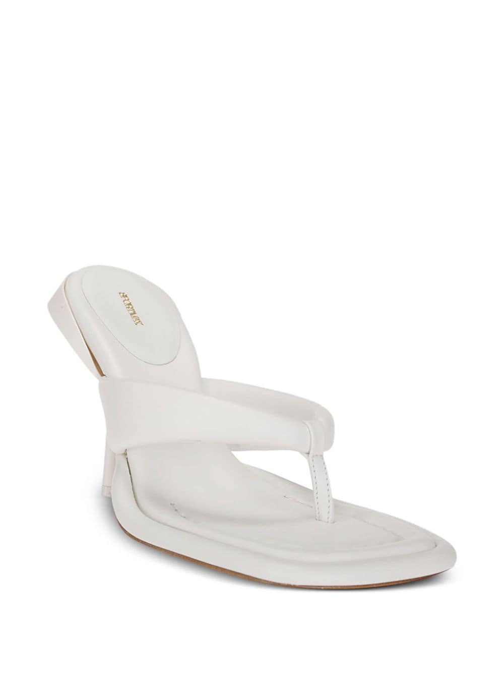 Shop Sportmax 90mm Slip-on Leather Sandals In White