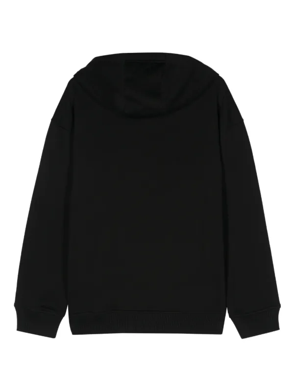 Marine Serre Crescent Moon-embroidery Hoodie | Black | FARFETCH JO