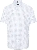 BOSS geometric-print cotton shirt - White