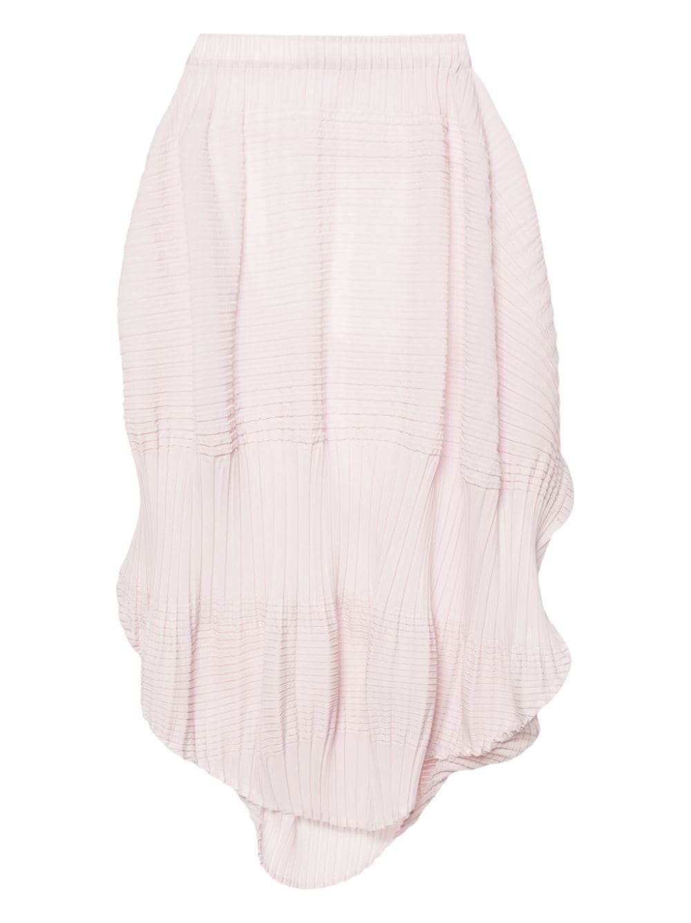 Shop Issey Miyake Plissé Asymmetric Midi Skirt In Pink