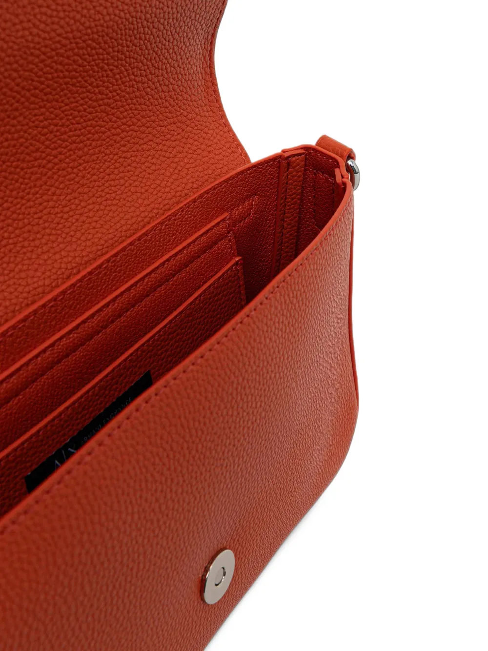 Armani Exchange logo-plaque pebbled cross body bag Oranje