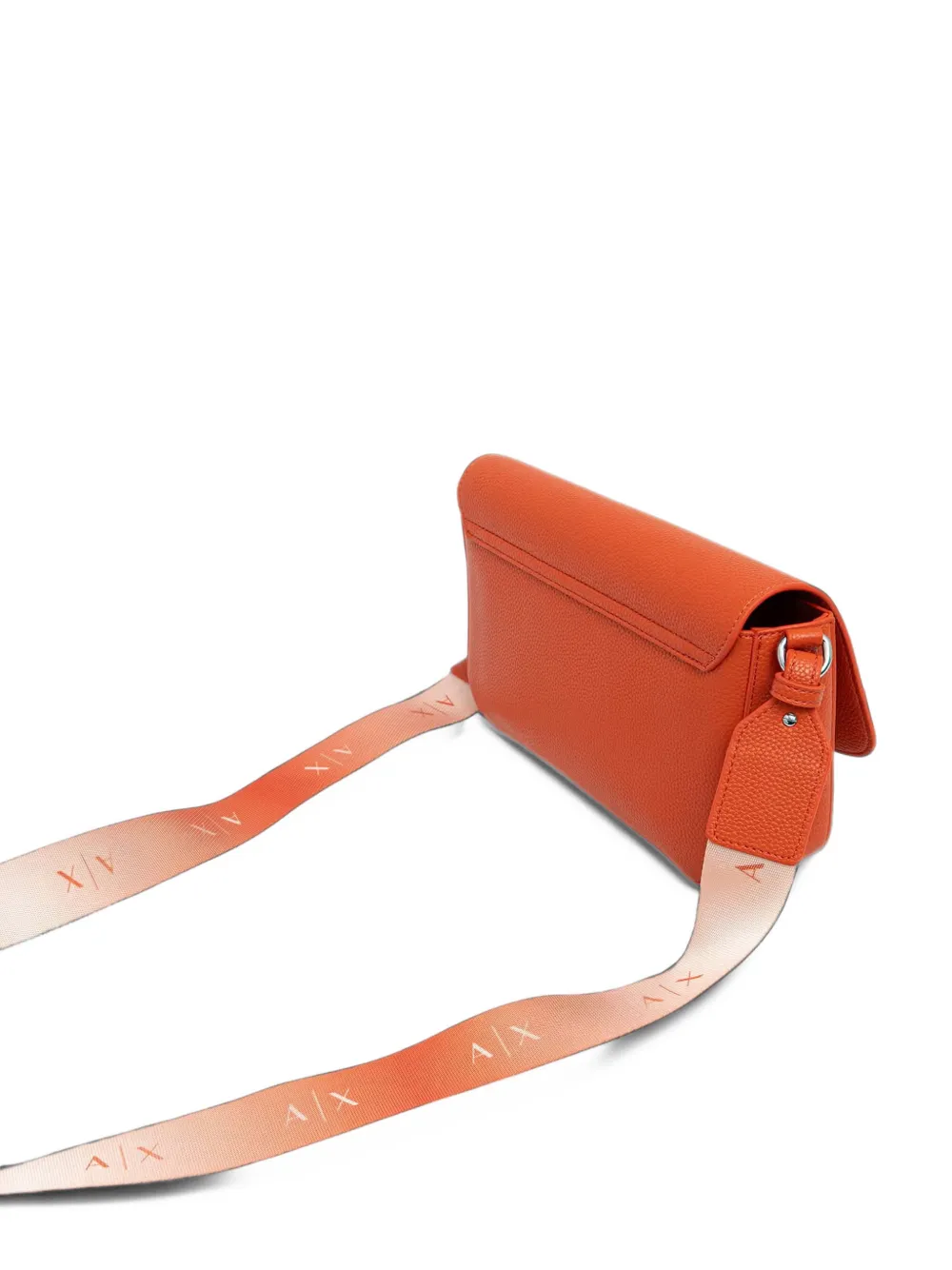 Armani Exchange logo-plaque pebbled cross body bag Oranje