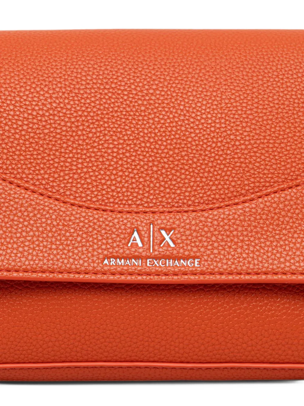 Armani Exchange logo-plaque pebbled cross body bag Oranje