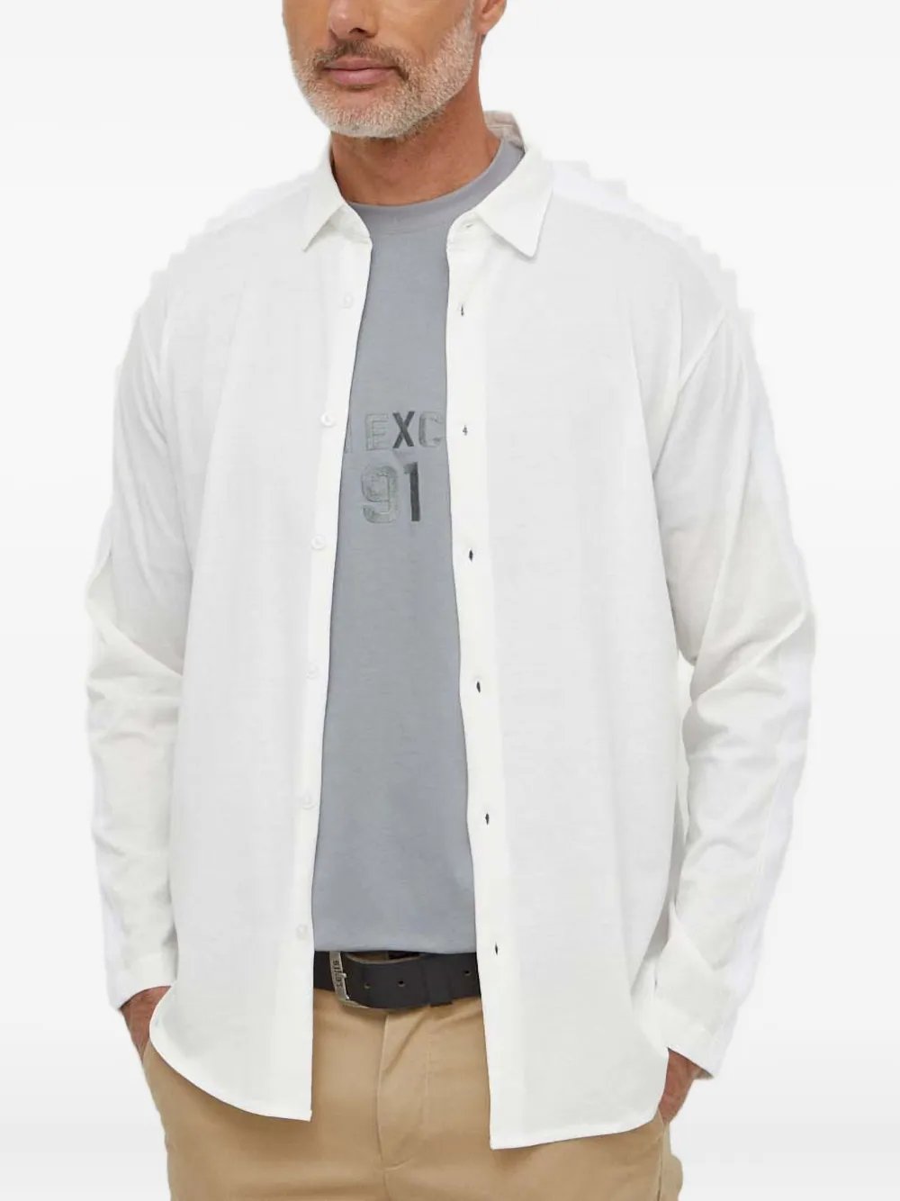 Armani Exchange ロゴテープ シャツ - ホワイト Armani Exchange ロゴテープ シャツ - ホワイト