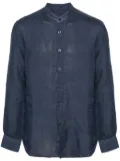 120% Lino long sleeve linen shirt - Blue