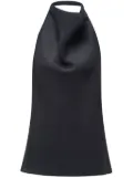 12 STOREEZ open-back linen top - Black