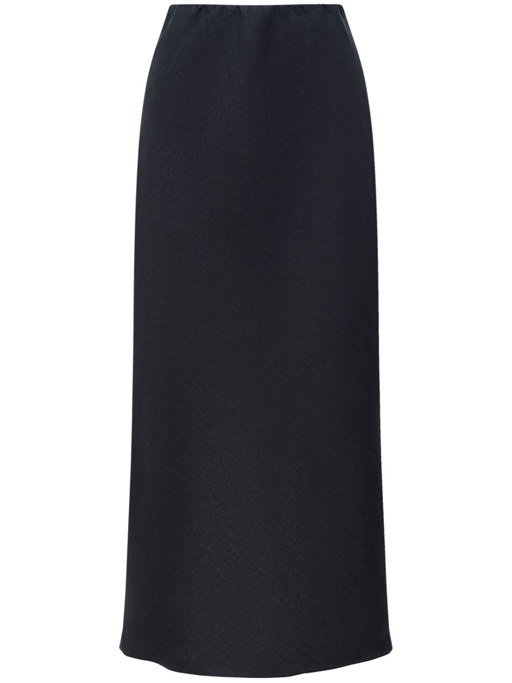 12 Storeez High-waisted Linen Skirt In Black