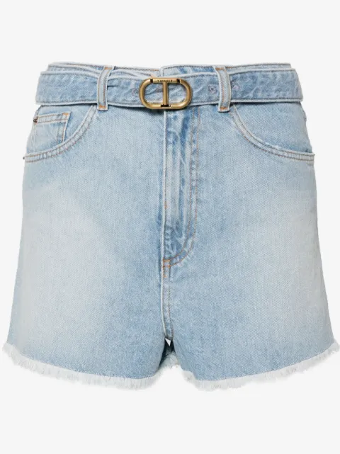 TWINSET shorts de mezclilla con cinturón