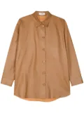 AERON longsleeve leather shirt - Brown