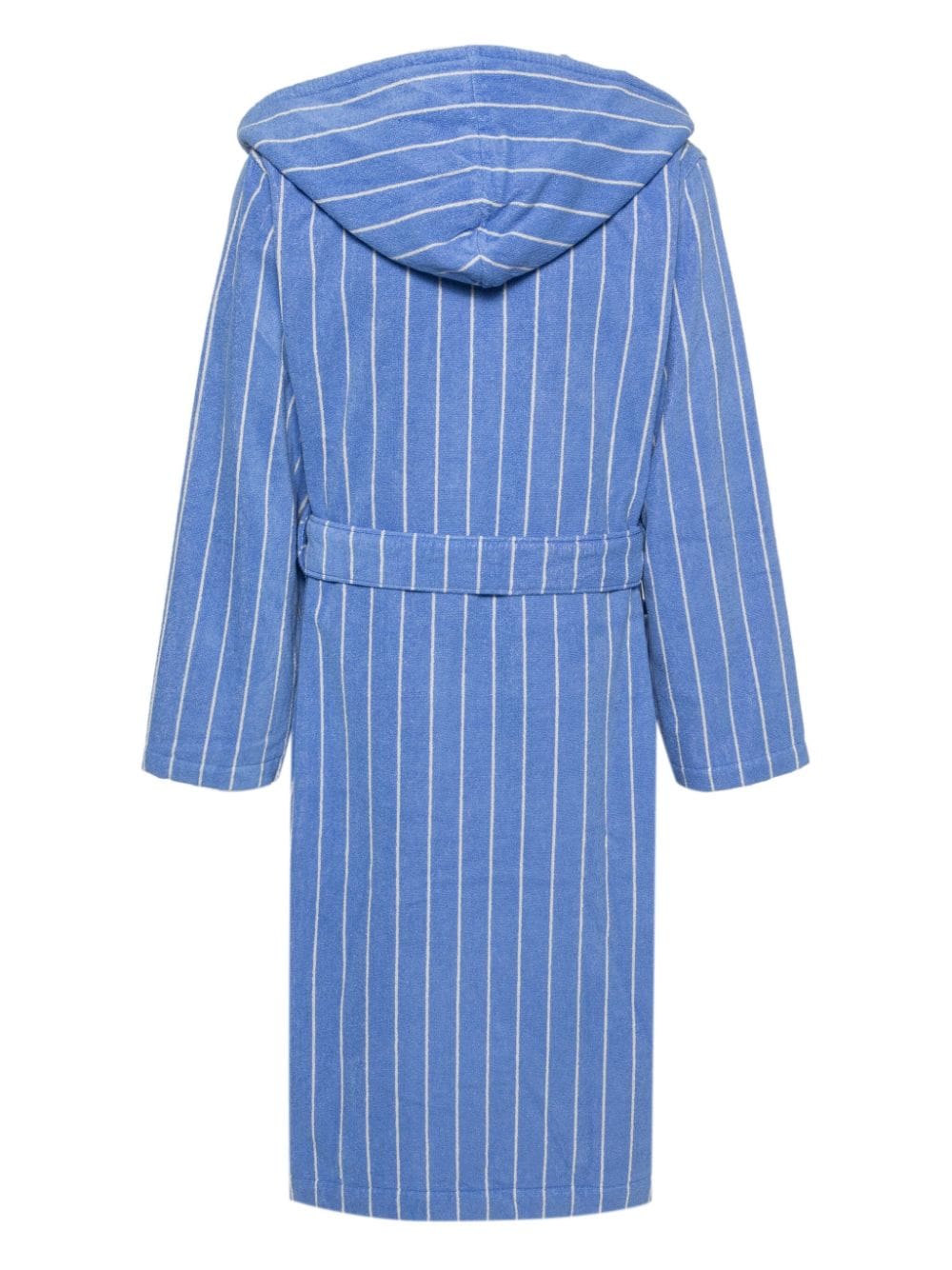 Image 2 of TEKLA striped cotton bathrobe