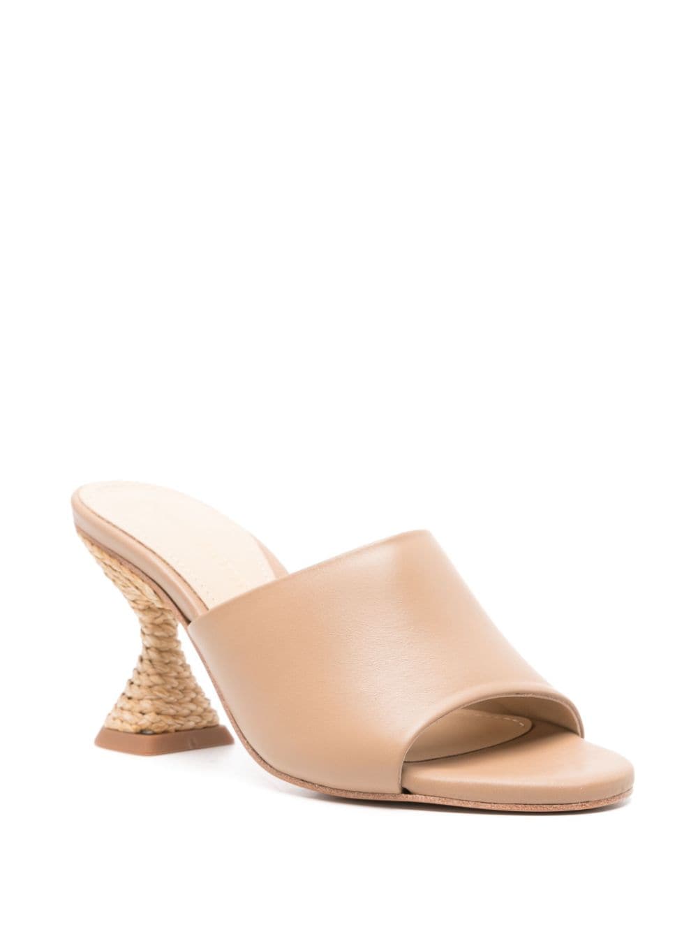 Shop Paloma Barceló 90mm Leather Mules In Neutrals