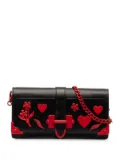 Prada Pre-Owned 2015-2020 City Calf Cahier Heart and Flower wallet-on-chain - Black