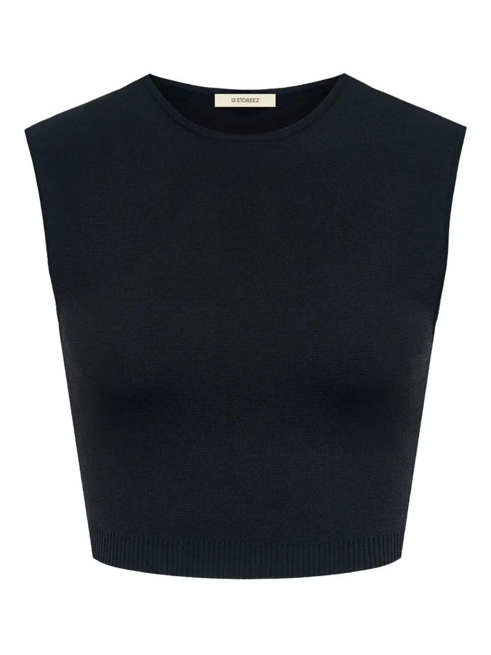 12 STOREEZ sleeveless round-neck top | Black | Image 1