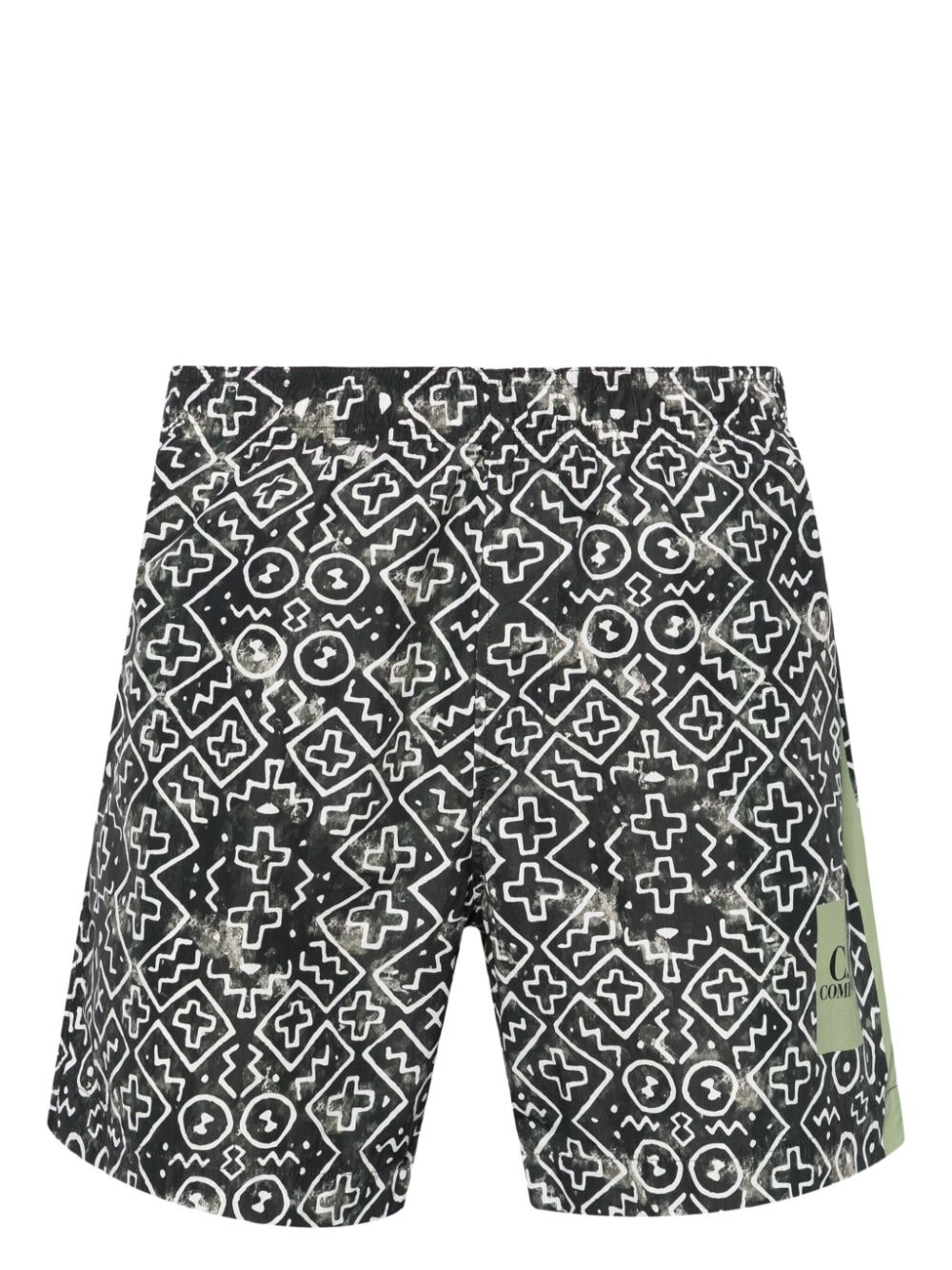 C.p. Company Baja-print Swim Shorts In Green