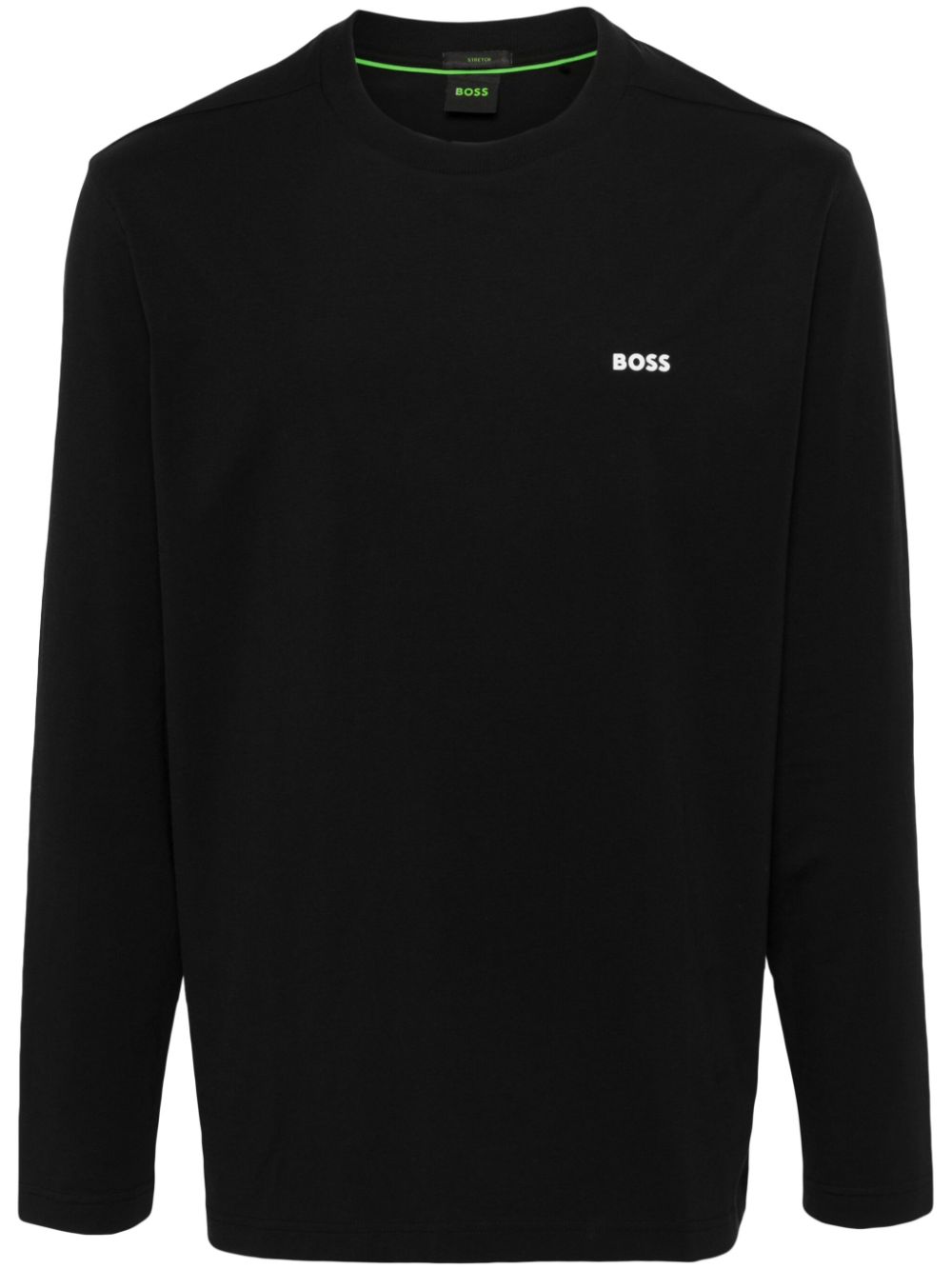 Hugo Boss Rubberised-logo Long-sleeve T-shirt In Black