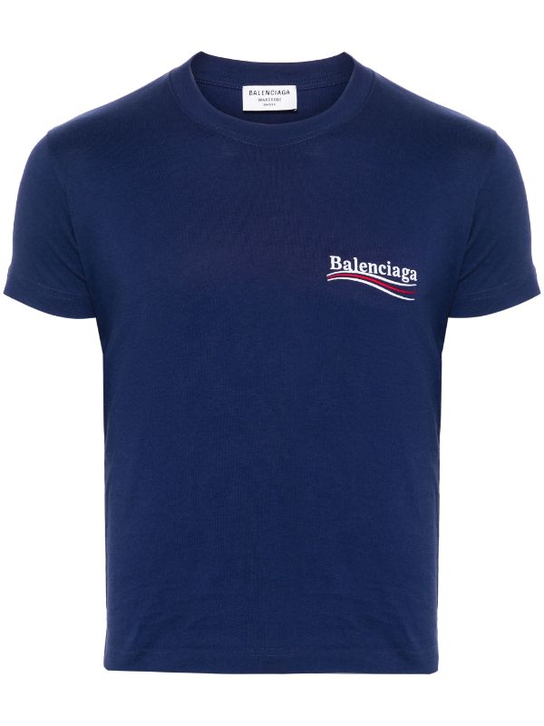 Balenciaga Political Campaign Cotton T-shirt | Blue | FARFETCH AO