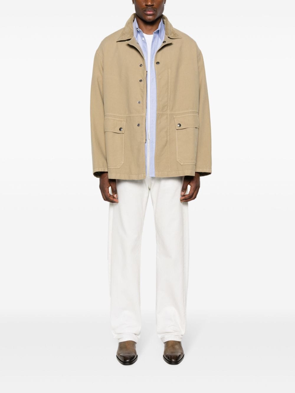 Shop The Row Frank Cotton Jacket In Neutrals