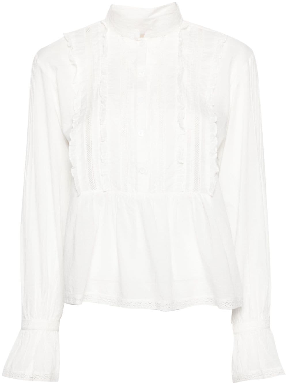 Zadig & Voltaire Ruffle-detail Cotton Shirt In White