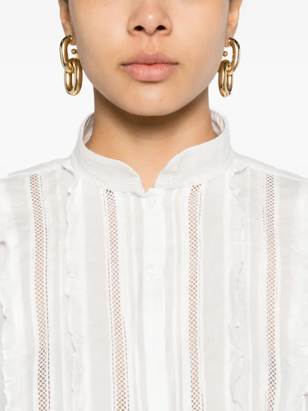 お歳暮 のし Zadig&Voltaire FARFETCH | White | Shirt Cotton ruffle-detail トップス