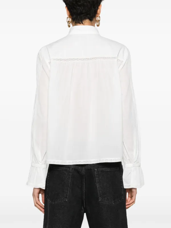 cotton frill collar shirts │ WHITE
