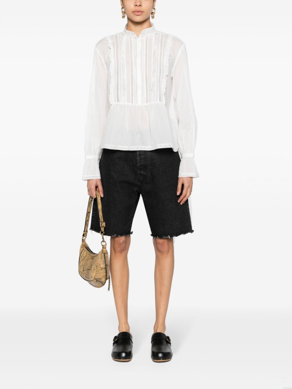 Shop Zadig & Voltaire Ruffle-detail Cotton Shirt In White