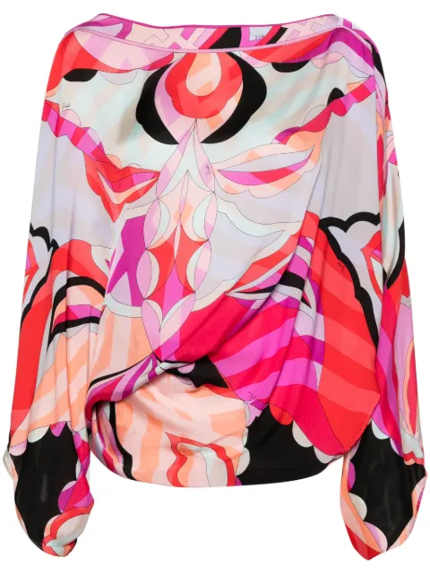 PUCCI geometric-print silk top
