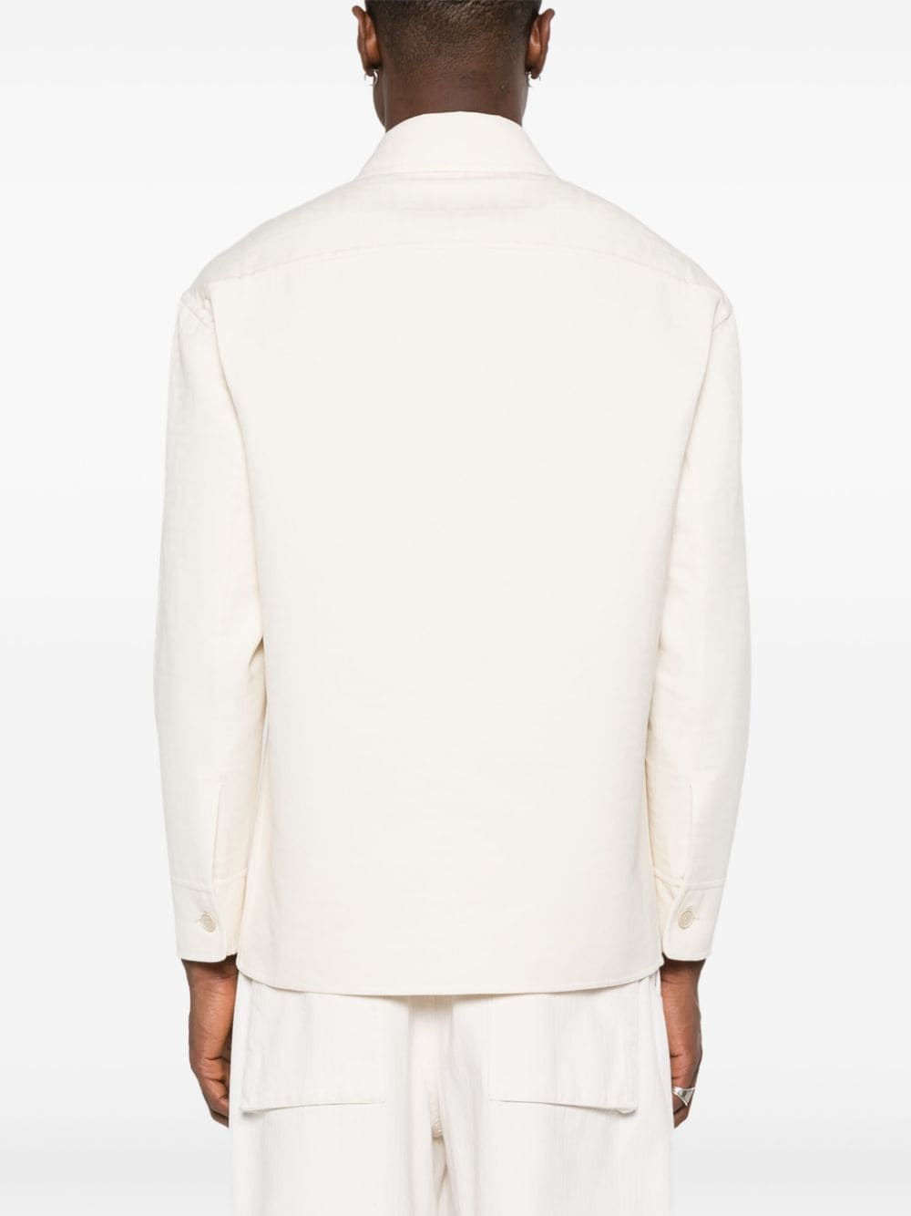 Shop Fendi Ff Shirt Jacket In Neutrals