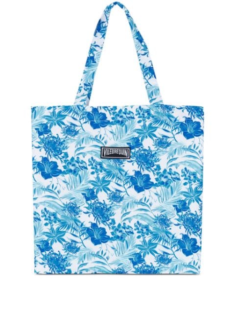 Vilebrequin floral-print linen beach bag