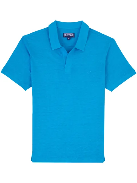Vilebrequin logo-embroidered linen polo shirt