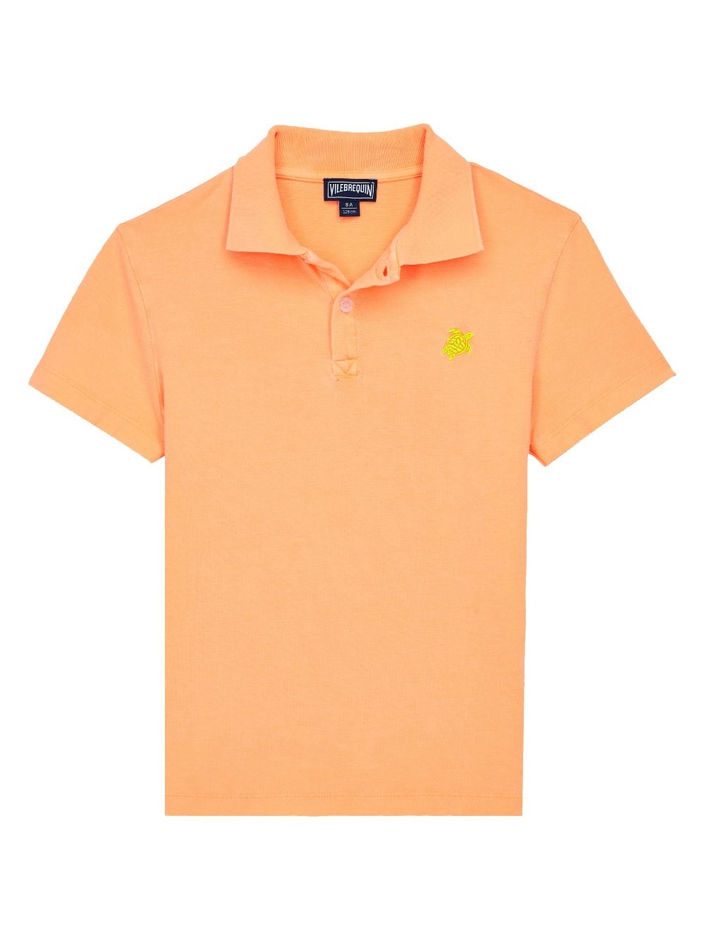 Vilebrequin Kids' Turtle-embroidered Short-sleeve Polo Shirt In Fluo Fire