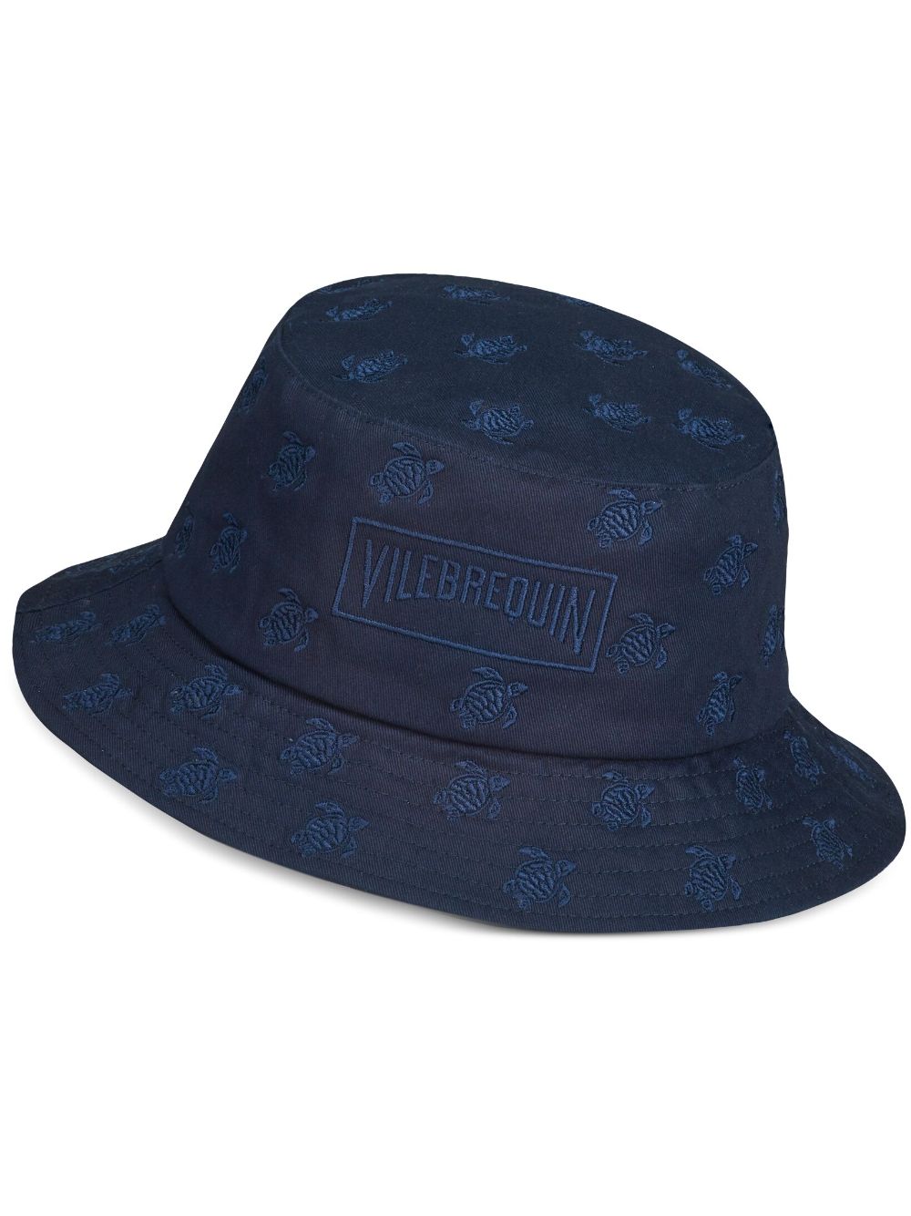 Shop Vilebrequin Embroidered-logo Cotton Bucket Hat In Blue