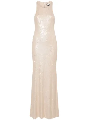 slim fit dress slacks Christian koehlert  Maxi Glitter Plisse Dress  Ball gowns  Pink