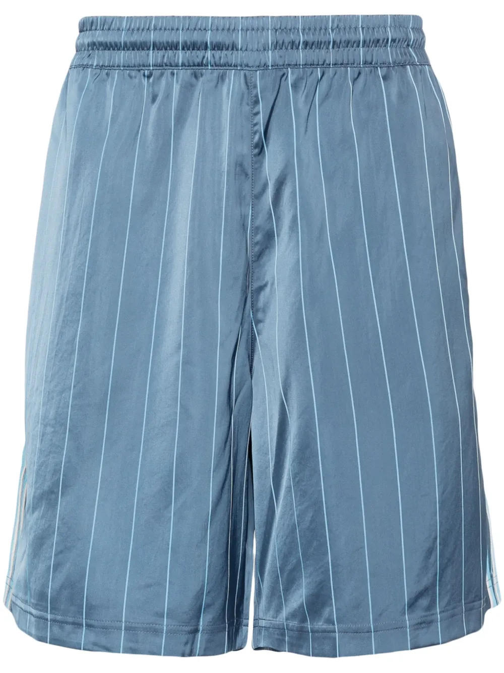 Shop Adidas Originals Pinstripe Running Shorts In Blue