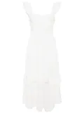 LoveShackFancy Brin smocked midi dress - White