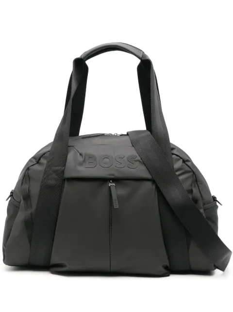 BOSS rubberised-logo travel bag