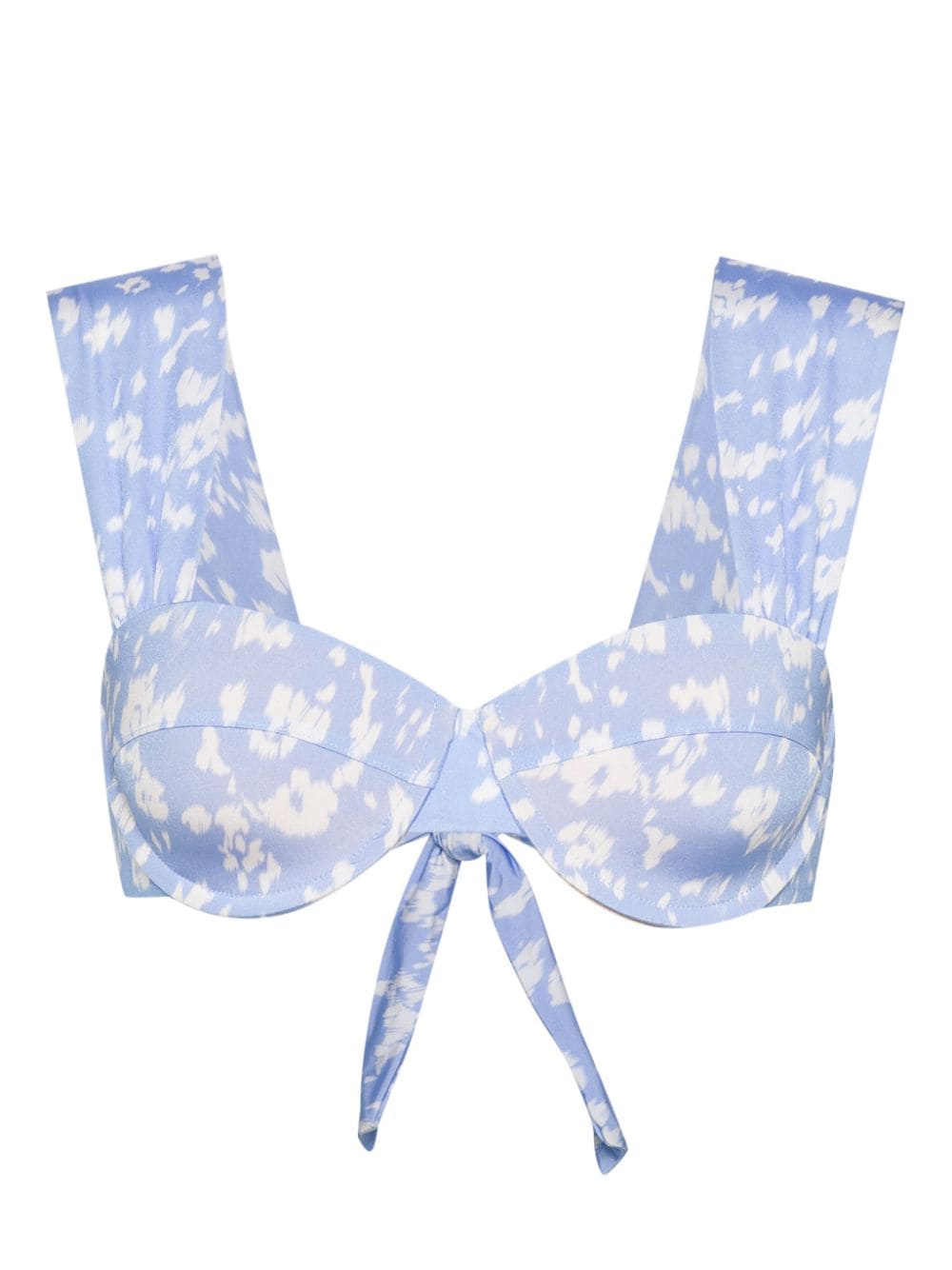 Shop Evarae Audrey Leopard Bikini Top In Blue